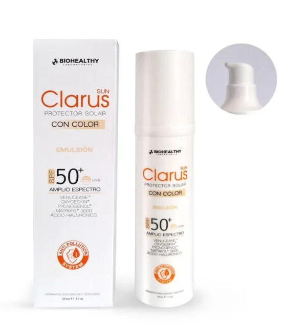 CLARUS BLOQUEADOR SOLAR COLOR EMULSION SPF 50+ FRASCO X 50 ML