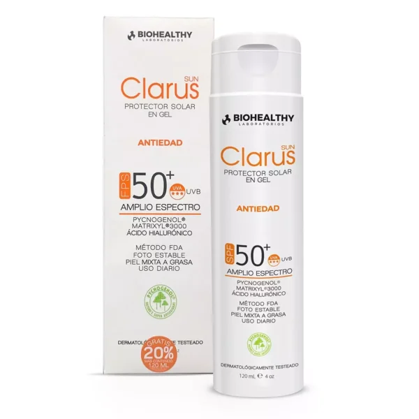 CLARUS GEL BLOQUEADOR SOLAR SPF 50+ FRASCO X 120 ML