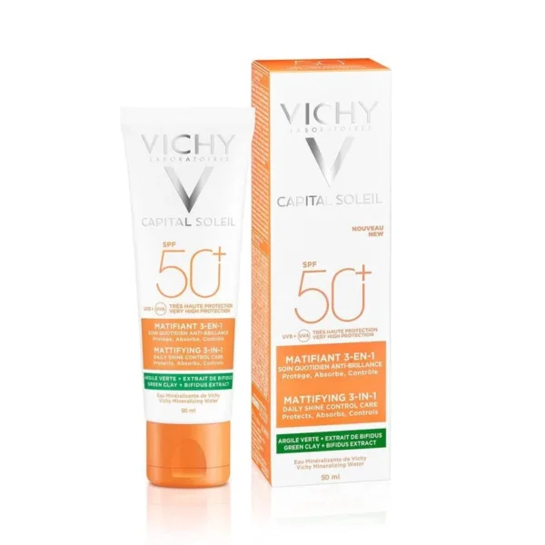 CAPITAL SOLEIL SPF 50+ MATIFICANTE 3 EN 1 ENVASE X 50 ML