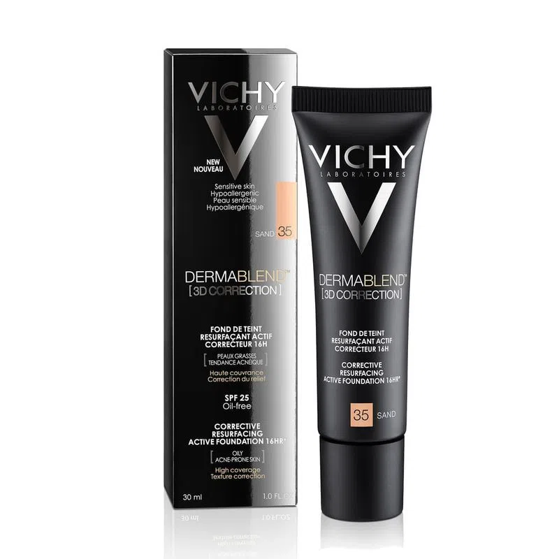 LOR BASE LIQUIDA DERMABLEN 3D CORRECION TONO 35 SAND  TUBO 30