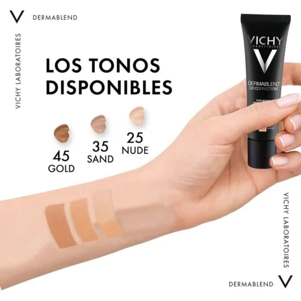 LOREAL BASE LIQUIDA DERMABLEN 3D CORRECION TONO 45 GOLD  TUBO 30 - Imagen 2