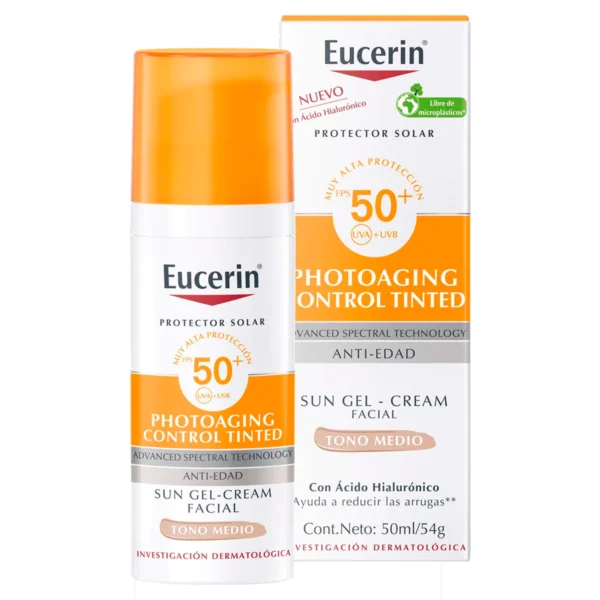 SUN FACIAL ANTIEDAD TONO MEDIUM  FPS 50 FRASCO X 50 ML