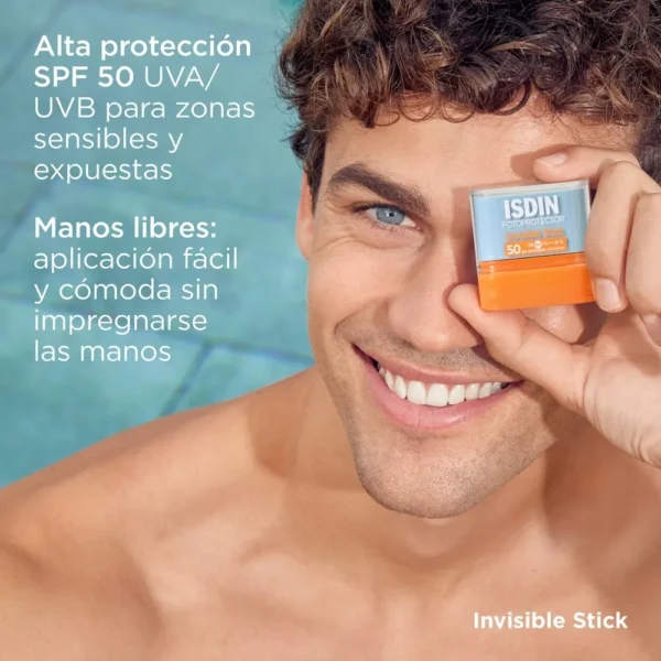 ISDIN Fotoprotector Invisible Stick sfp50 x 10 gr - Imagen 3